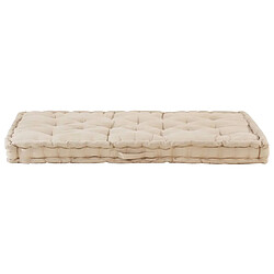 vidaXL Coussin de plancher de palette Coton 120x80x10 cm Beige