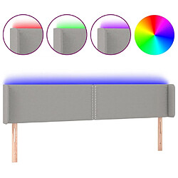 Maison Chic Tête de lit moderne à LED lumineuse pour chambre - Décoration de lit Gris clair 163x16x78/88 cm Tissu -MN27647