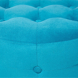 Beliani Ottoman TAMPA Turquoise Velours 55 cm 55 cm pas cher