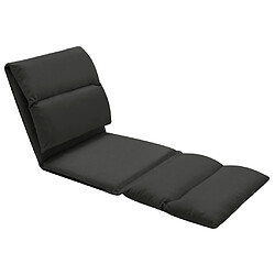 vidaXL Chaise pliable de sol Noir Microfibre