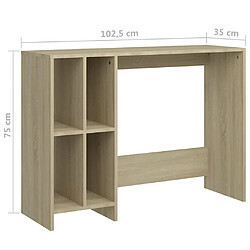 vidaXL Bureau d'ordinateur portable chêne sonoma bois d'ingénierie pas cher