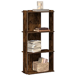 vidaXL Bibliothèque 3 niveaux chêne fumé 60x30x120cm bois d'ingénierie