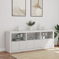 Acheter Maison Chic Commode Buffet - Meuble de rangement avec lumières LED blanc 181,5x37x67 cm -GKD19514