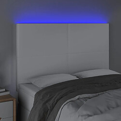 Avis Maison Chic Tête de lit scandinave à LED,meuble de chambre Blanc 144x5x118/128 cm Similicuir -MN58588