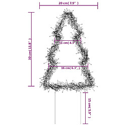 vidaXL Décoration lumineuse arbre de Noël piquets 3 pcs 50 LED 30 cm pas cher