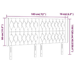 vidaXL Tête de lit à LED Rose 183x16x118/128 cm Velours pas cher