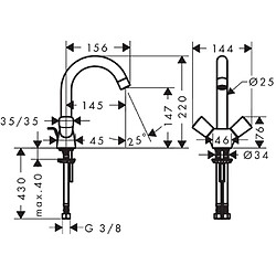 Mélangeur de lavabo HANSGROHE Logis avec tirette et vidage synthétique chromé - 71222000