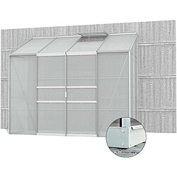 Vitavia Serre de jardin en polycarbonate 4 mm et aluminium anodisé avec embase Ida 131.5 x 255 x 222 cm.