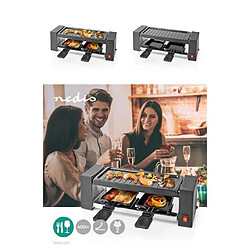 NEDIS Raclette Grill Duo 2 mini poêlons anti adhérents 400W Noire 