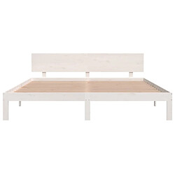 Acheter Maison Chic Lit Super King - Cadre de lit,Structure du lit Contemporain pour chambre Blanc Bois massif 180x200 cm -MN32737