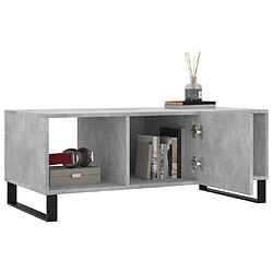 Avis vidaXL Table basse gris béton 102x50x40 cm bois d'ingénierie