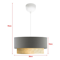 Helloshop26 Lustre lampe lumière suspendu suspension E27 hauteur 70 cm gris / jaune 03_0007541