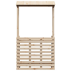 Avis vidaXL Table de bar d'extérieur et toit 112,5x57x195,5 cm bois massif