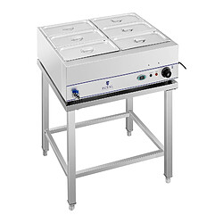 Helloshop26 Bain Marie 2 000 watts 6 bacs GN 1/3 avec table et robinet de vidange acier inoxydable 14_0000558