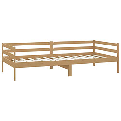 Acheter vidaXL Lit de repos et matelas 90x200cm Marron miel Bois de pin massif