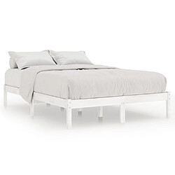 vidaXL Cadre de lit sans matelas blanc bois massif 140x190 cm