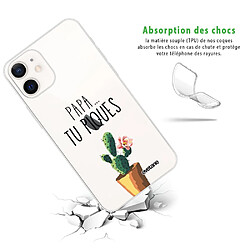 Avis Coque iPhone 12 mini souple transparente Papa tu piques Motif Ecriture Tendance Evetane