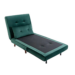 Acheter Vente-Unique Fauteuil convertible en velours vert sapin URIBIA