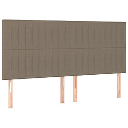 Avis vidaXL Tête de lit à LED Taupe 180x5x118/128 cm Tissu