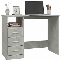 Acheter Maison Chic Bureau solide,Table de travail,Bureau d'ordinateur avec tiroirs Gris béton 102x50x76 cm Bois d'ingénierie -GKD91867