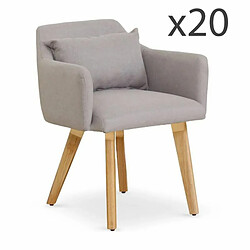 Paris Prix Lot de 20 Fauteuils Design Alan 70cm Beige