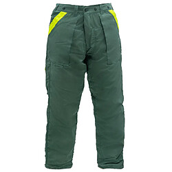 Autres Temps Pantalon de bucheron vert et jaune anti coupure XL