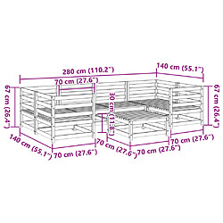vidaXL Salon de jardin 7 pcs bois de pin imprégné pas cher
