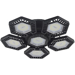 L'ampoule E27 6 De Plafonniers De Garage Déformable Se Pliante De LED Panneaux 160W Noir