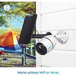 Caméra 4G/3G LTE Surveillance - Reolink Go - Caméra Extérieure sans Fil avec Panneau Solaire, 1080P, Batterie Rechargeable