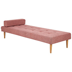 Beliani Chaise longue en tissu rose NIORT