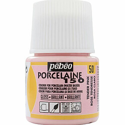 Pebeo Peinture à l'eau brillante pour porcelaine - Rose tendresse - 45 ml