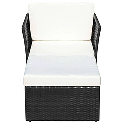 Acheter Maison Chic Chaise de jardin - Fauteuil d'extérieur avec tabouret Noir Résine tressée -MN43743