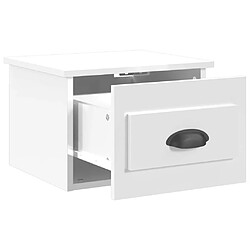 Maison Chic Table de chevet murale,Table de nuit blanc brillant 41,5x36x28 cm -MN33357 pas cher