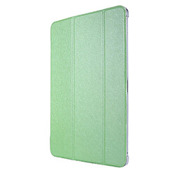 Etui en PU Texture de soie avec support tri-pliure vert pour votre Apple iPad Pro 12.9 pouces (2021)