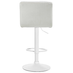 Acheter Decoshop26 Lot de 2 tabourets de bar en velours crème avec coutures décoratives pied en trompette métal blanc 10_0004401