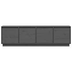 Avis vidaXL Meuble TV Gris 156x37x45 cm Bois de pin massif