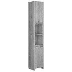 Maison Chic Armoire de bain,Meuble de rangement de salle de bain,Meuble haut Sonoma gris 30x30x183,5 cm Bois d'ingénierie -GKD217977