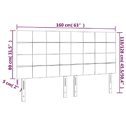 vidaXL Tête de lit à LED Noir 160x5x118/128 cm Tissu pas cher