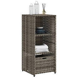 Avis vidaXL Armoire de rangement de jardin gris 50x55x115 cm résine tressée