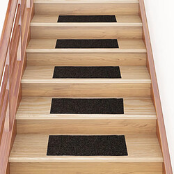 vidaXL Tapis d'escalier autocollants Rectangulaire 15 pcs 60x25 cm