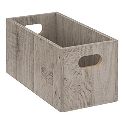 Avis Toilinux Lot de 2 Boîtes de rangement rectangulaire en MDF - L. 31 x H. 15 cm - Gris effet bois