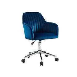 Avis Vente-Unique Chaise de bureau - Velours - Bleu - Hauteur réglable - ELEANA