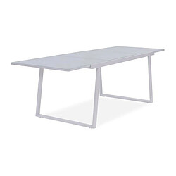 Ensemble repas de jardin - table extensible 160-240 cm et 6 fauteuils - Structure aluminium - Blanc pas cher