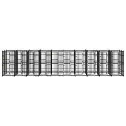 vidaXL Chenil d'extérieur pour chiens Acier 18,43 m²