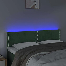 Avis Maison Chic Tête de lit moderne à LED lumineuse pour chambre - Décoration de lit Vert foncé 144x5x78/88 cm Velours -MN70276