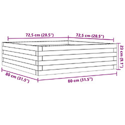 vidaXL Jardinière 80x80x23 cm bois massif de douglas pas cher