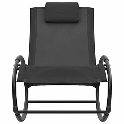 Avis Maison Chic Chaise longue avec oreiller | Bain de soleil Relax | Transat acier et textilène noir -GKD27937