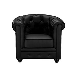 Acheter Vente-Unique Canapés 3 places, 2 places et fauteuil en simili noir CHESTERFIELD