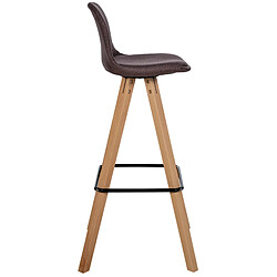 Decoshop26 Tabouret de bar chaise haute x1 repose-pieds style scandinave en tissu marron structure en bois clair carré 10_0004638