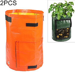 Wewoo 2 PCS 10 gallons de plantation de sacs de PE de de légumes cultiver des de fournitures de jardin de fermetaille 35cm x 45cm Orange